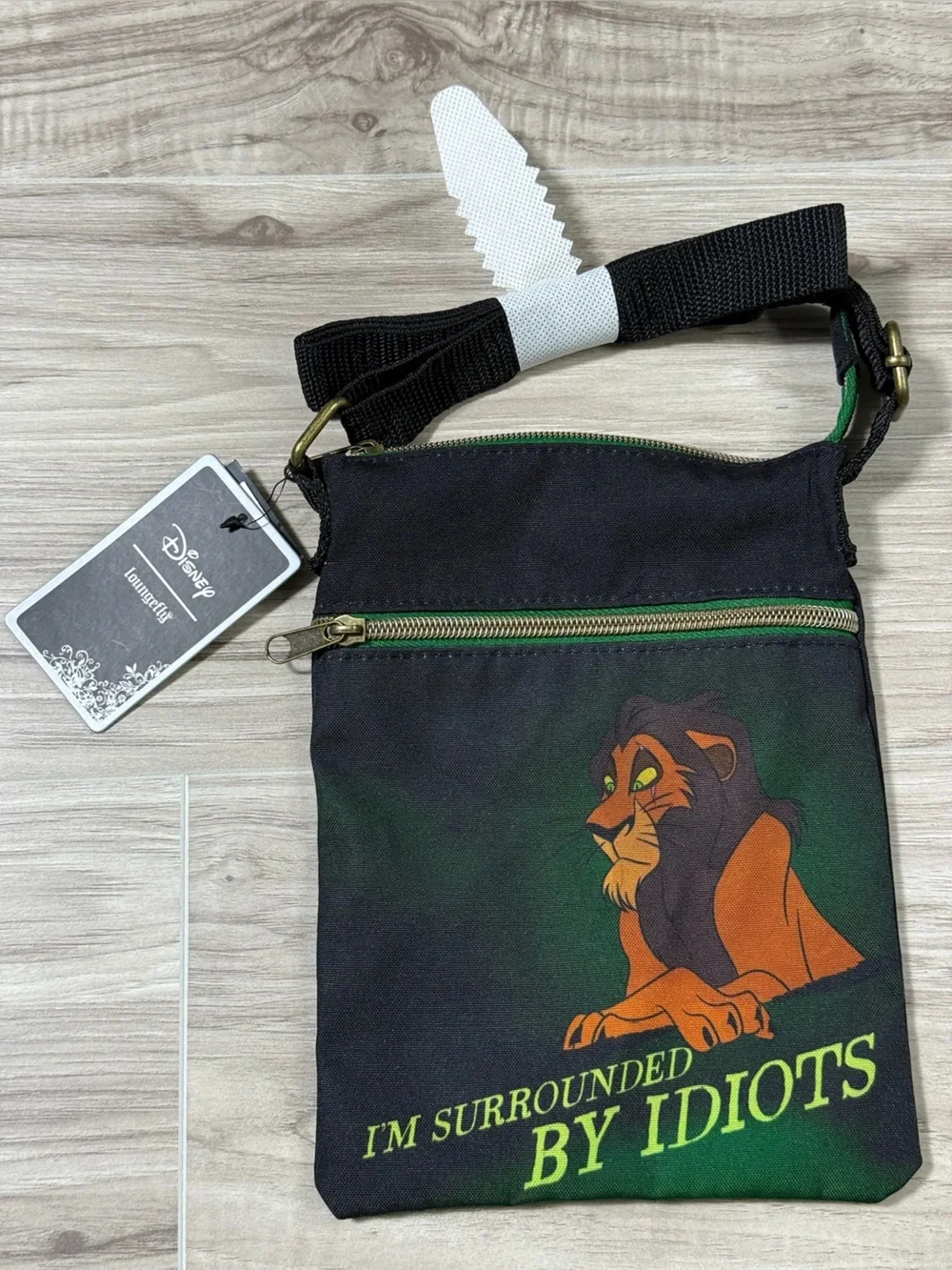 Loungefly Black & Green Scar 'I'm Surrounded By Idiots' Crossbody Bag